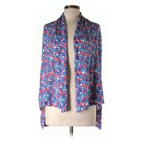 Tulle Open Front Lightweight Floral Cardigan